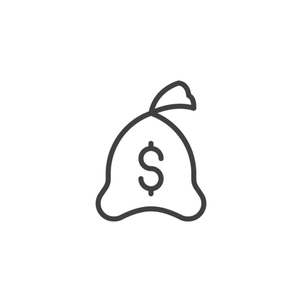 Pénz táska sor ikon — Stock Vector