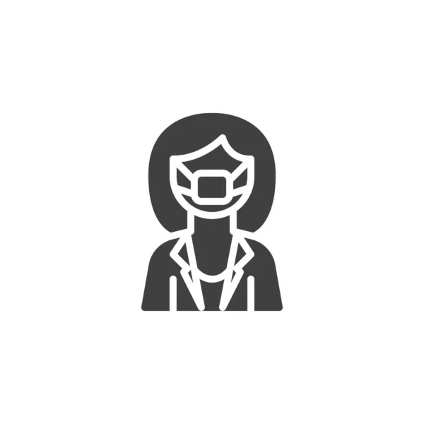 Nurse doctor with medical mask vector icon — 스톡 벡터