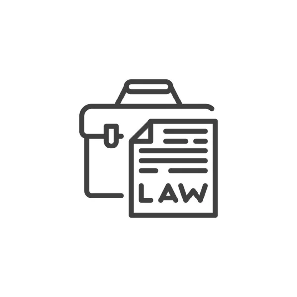 Briefcase and law document file line icon — 스톡 벡터