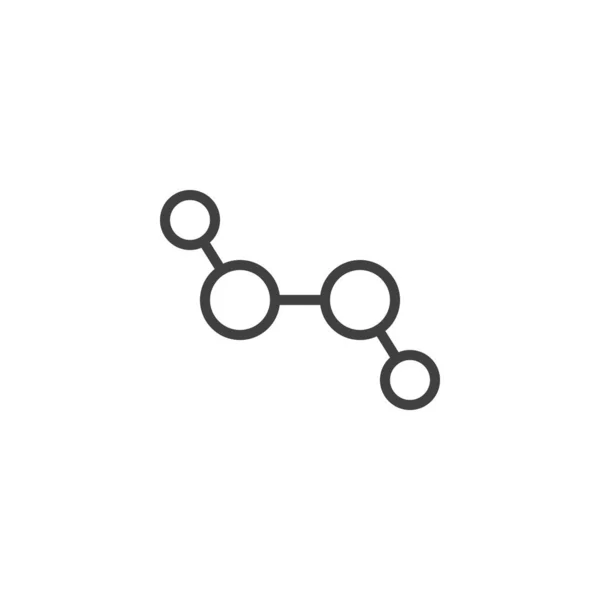 Icono de línea de estructura molecular — Vector de stock