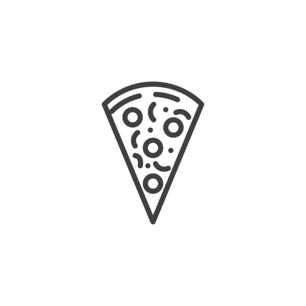 Pizza slice lijn pictogram — Stockvector
