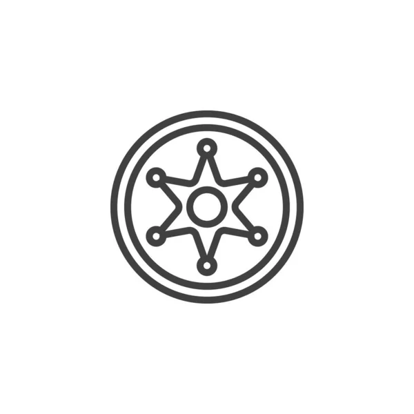 Ícone de linha de estrela de emblema oficial — Vetor de Stock