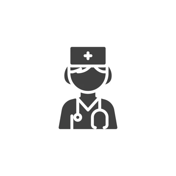 Médecin féminin avec icône vectorielle stéthoscope — Image vectorielle