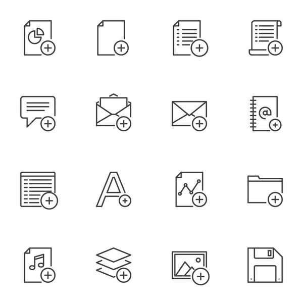 Ui line icons set hinzufügen — Stockvektor