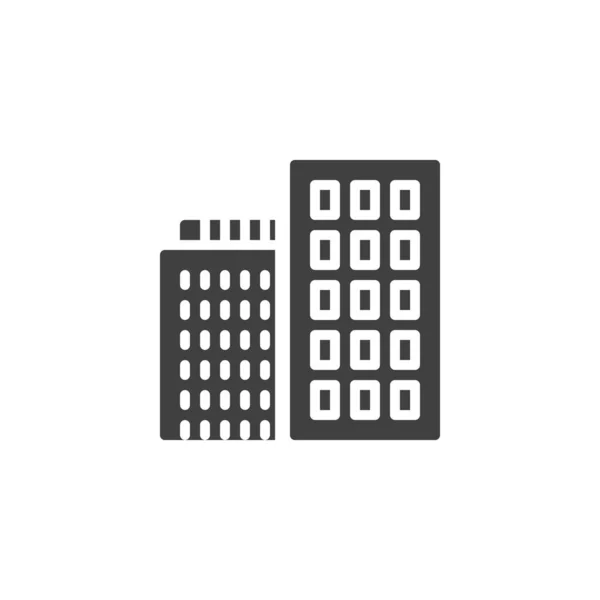 Town house buildings vector icon — Stock Vector