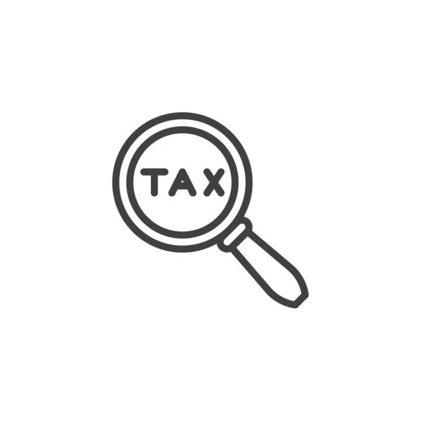 Icône de ligne de recherche fiscale — Image vectorielle