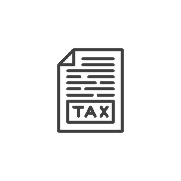 Icône de ligne de fichier de formulaire fiscal — Image vectorielle