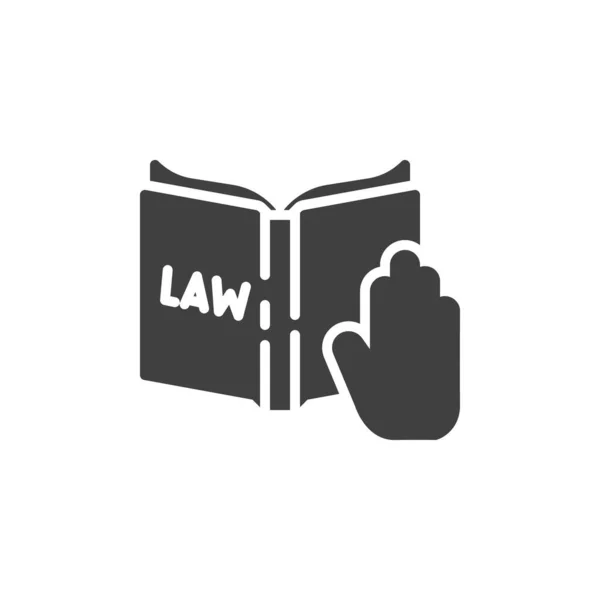 Hand and Law book vector icon — Stock Vector