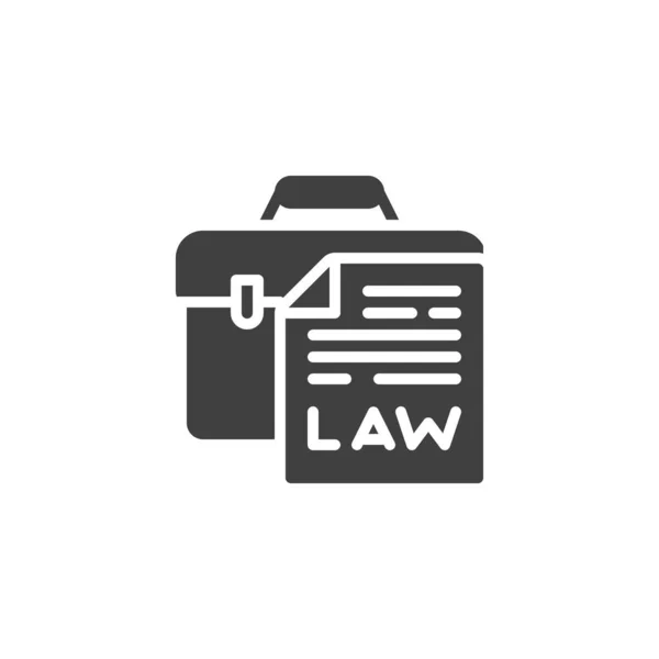 Briefcase and law document file vector icon — Stock Vector