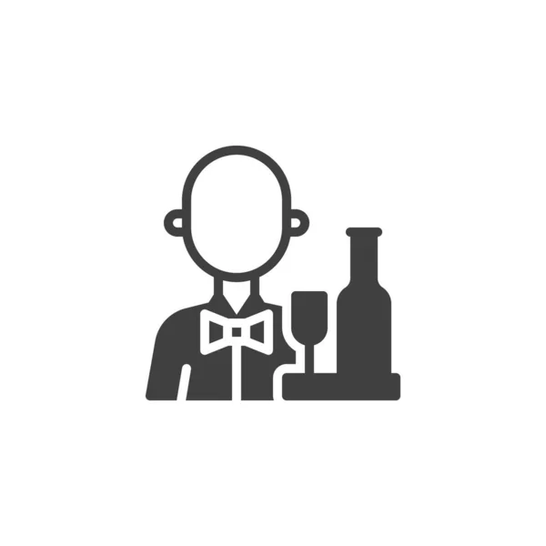 Restaurante camarero avatar vector icono — Vector de stock