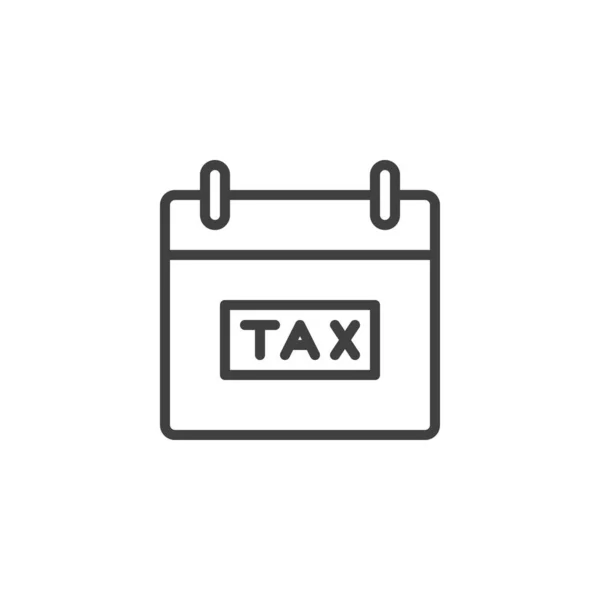 Tax calendar day line icon — 스톡 벡터