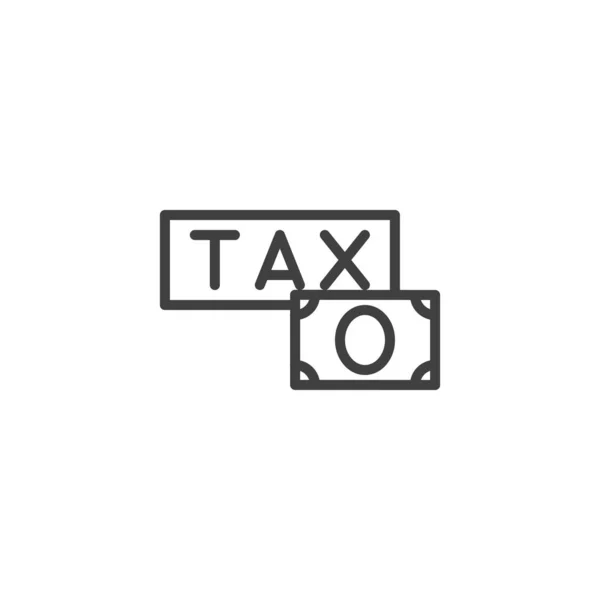 Icône de ligne de paiement d'impôt — Image vectorielle