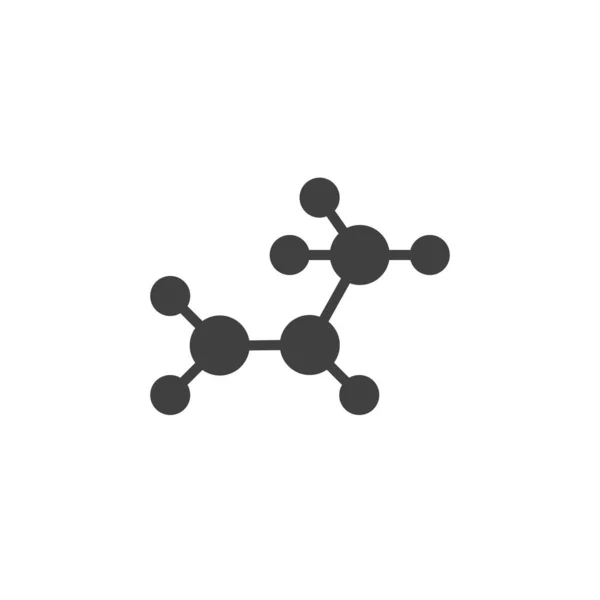 Propeno estructura molecular vector icono — Vector de stock