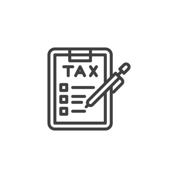 Filling tax form line icon — 图库矢量图片