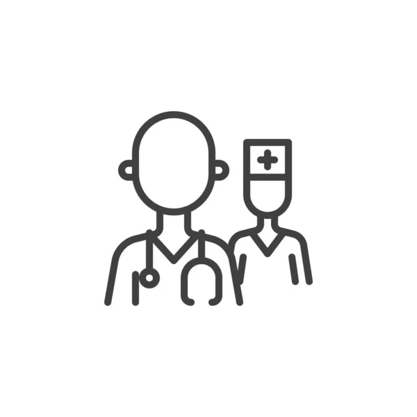Ikona lékařského lékaře a zdravotní sestry — Stockový vektor