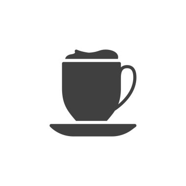Bir fincan cappuccino içecek vektör simgesi