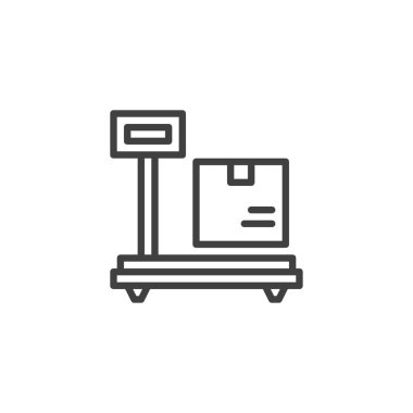 Kutu satırı simgesiyle lojistik nakliye terazileri