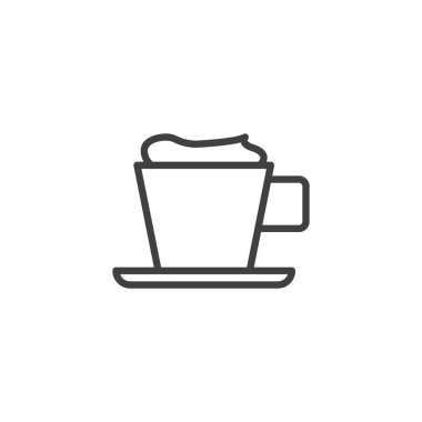 Frappe kahve fincanı çizgisi simgesi