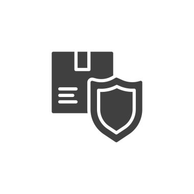 Kalkan vektör simgesi olan paket kutusu