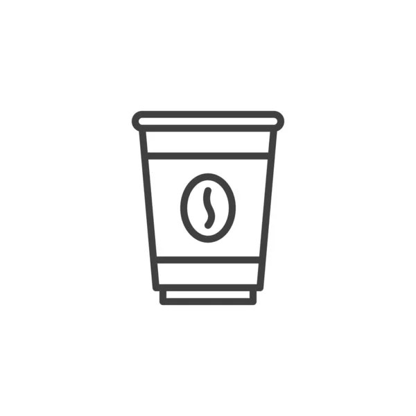 Einweg-Kaffeetasse Linie Symbol — Stockvektor