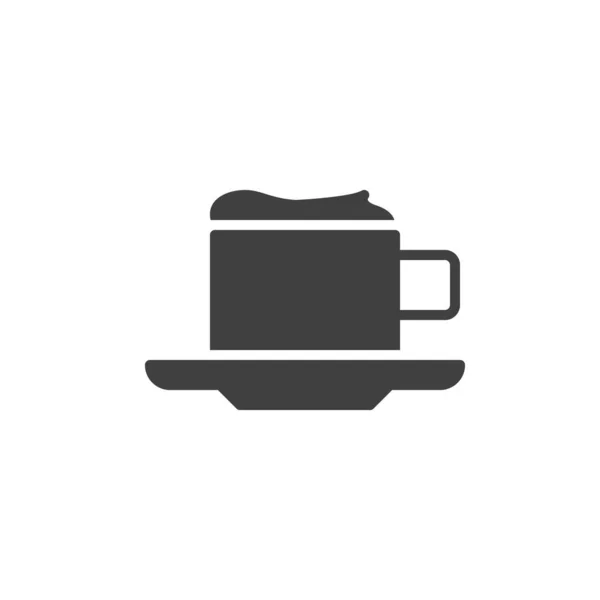 Cup of cappuccino drink vector icon — Stock Vector