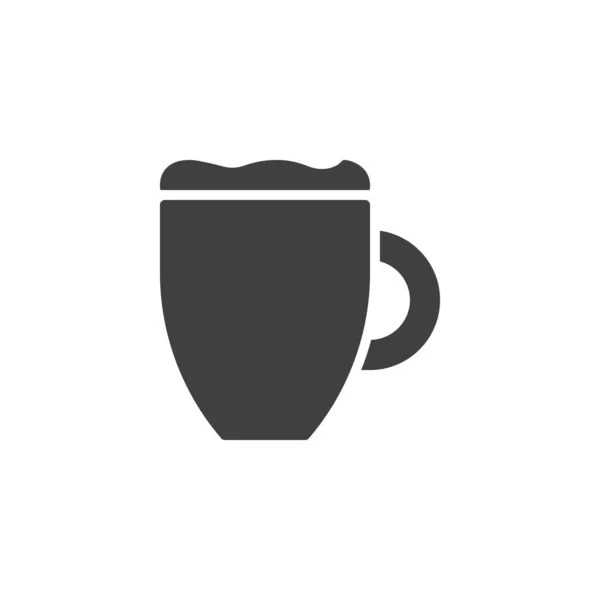 Taza de café con icono de vector de espuma — Archivo Imágenes Vectoriales
