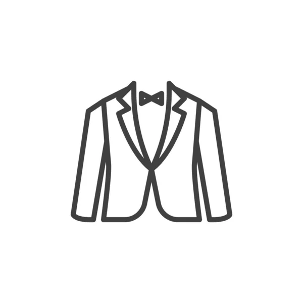 Tuxedo ícone da linha de jaqueta —  Vetores de Stock