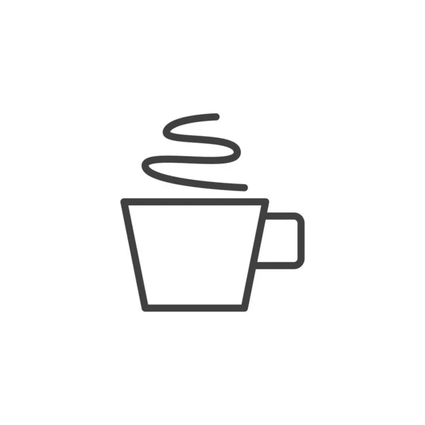 Hot espresso cup line icon — Stock Vector