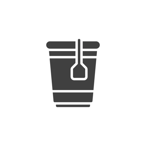 Disposable tea cup vector icon — 스톡 벡터