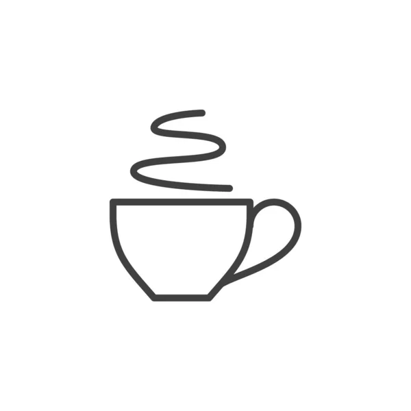 Te kopp med ånga linje ikon — Stock vektor