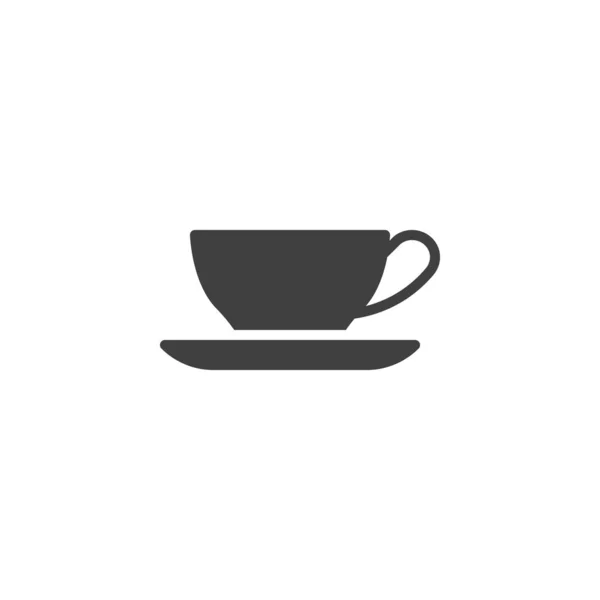 Cup of tea and saucer vector icon — Stock Vector