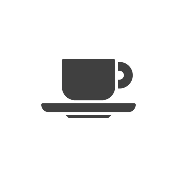Чашка чая с векторной иконой блюдца — стоковый вектор