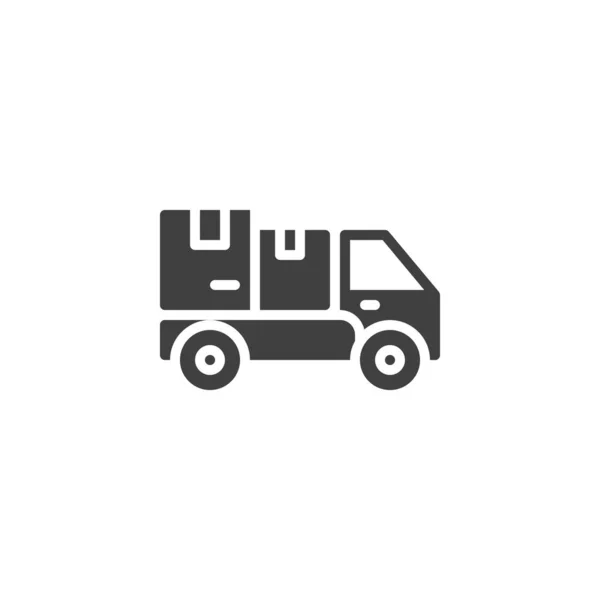 Icona del vettore del camion di consegna del pacco — Vettoriale Stock