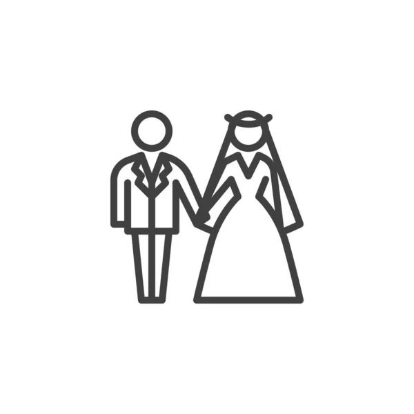 Esküvői pár ikon — Stock Vector