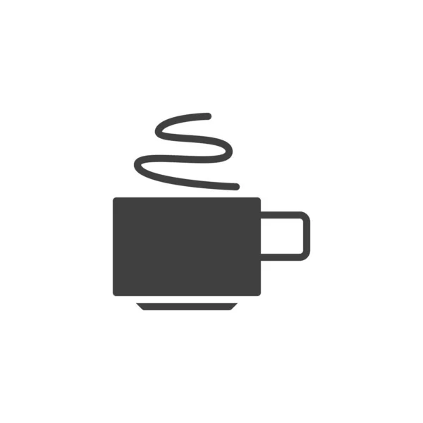Taza de té con vector de vapor icono — Vector de stock