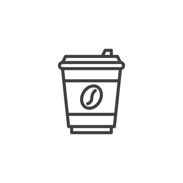 Wegwerp koffie cup lijn pictogram — Stockvector