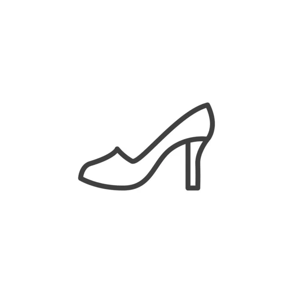 Bride shoes line icon — Stock Vector