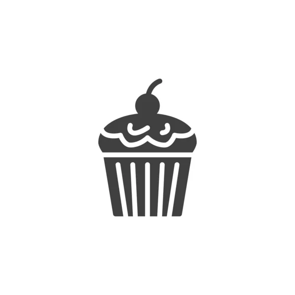 Cupcake mit Kirschvektorsymbol — Stockvektor