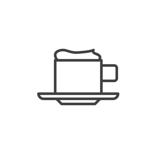Tasse Cappuccino-Drink-Linie Symbol — Stockvektor