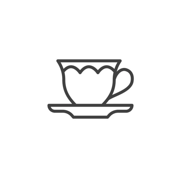 Coupe de thé ligne icône — Image vectorielle