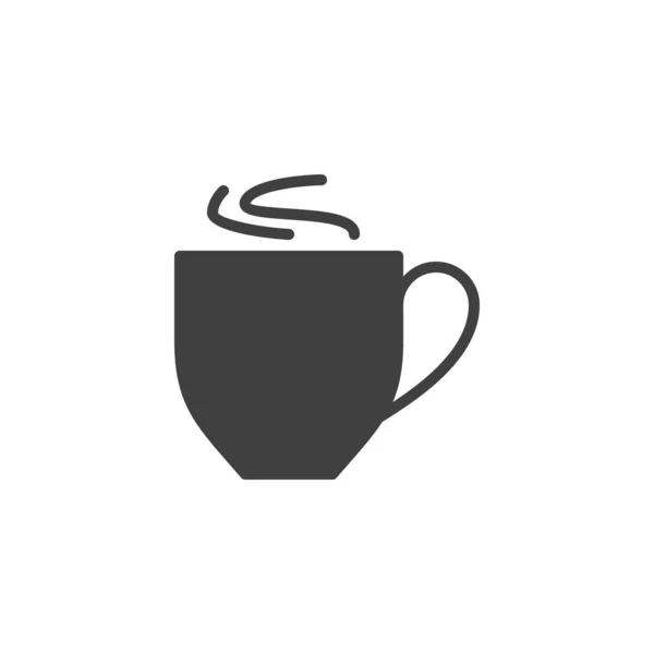 Hot coffee cup vector icon — Stock Vector