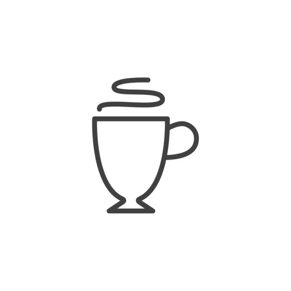 Icono de línea de taza de café caliente — Vector de stock