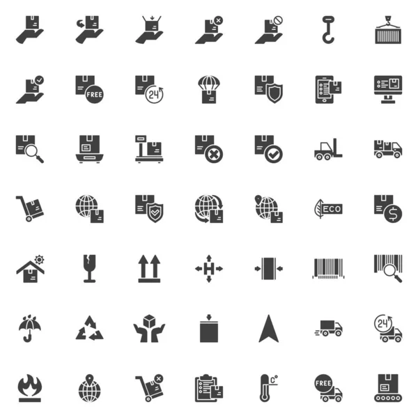 Ensemble d'icônes vectorielles de logistique du fret — Image vectorielle