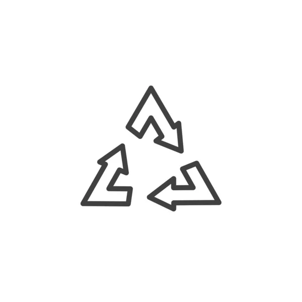 Recycling-Pfeile Zeichen Linie Symbol — Stockvektor