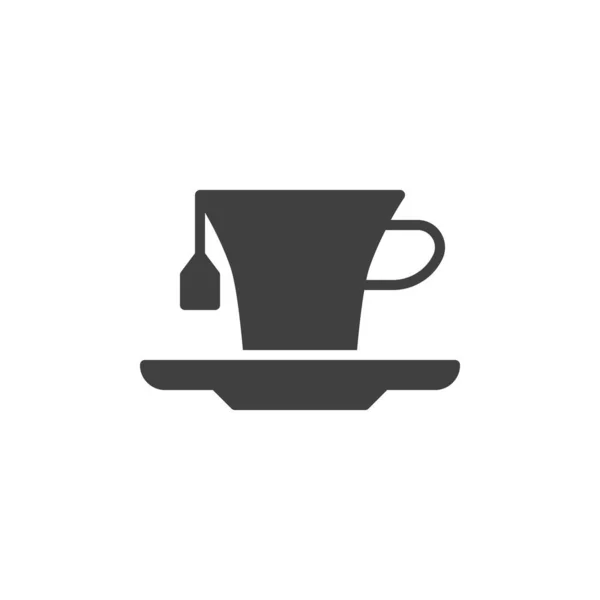 Tasse à thé avec icône vectorielle sac de thé — Image vectorielle