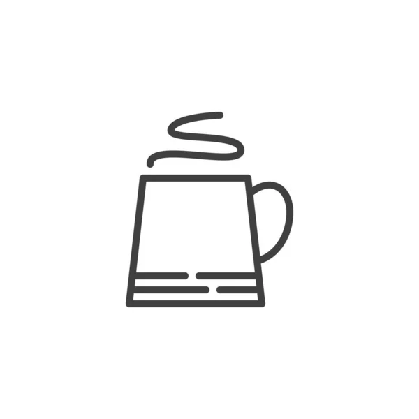 Cup of hot drink line icon — Stock Vector