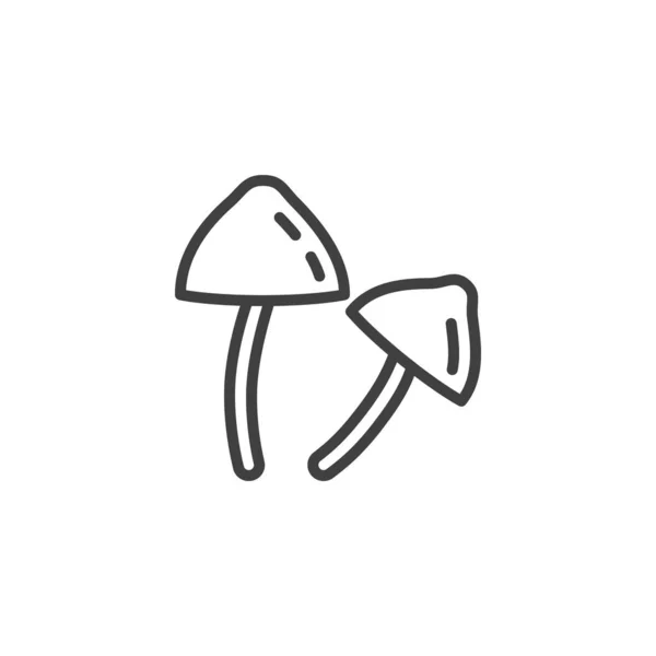 Psilocybin Setas icono de línea — Vector de stock