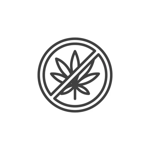 No hay icono de línea de cannabis — Archivo Imágenes Vectoriales