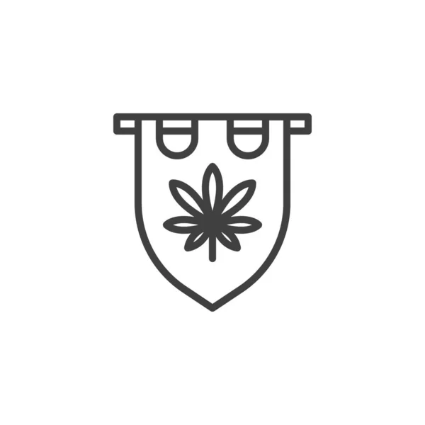 Cannabis Shop Sign Line Icon Linear Style Sign Mobile Concept — 스톡 벡터