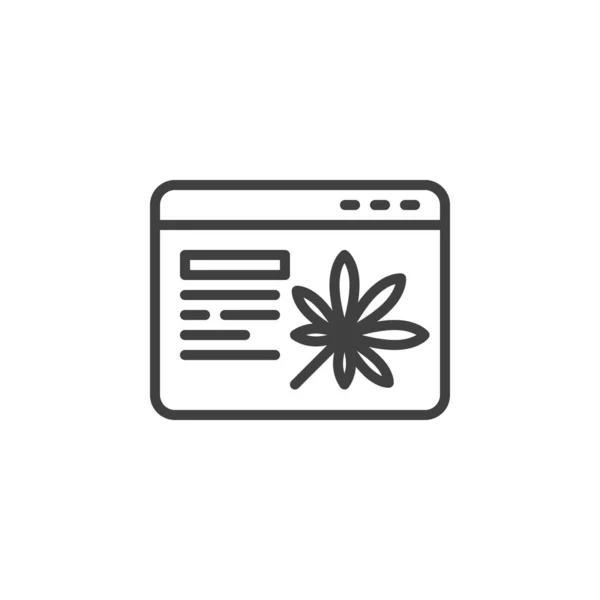 Online Cannabis store line icon — 스톡 벡터